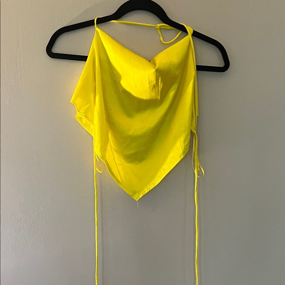 no brand Tops - Vibrant Yellow Women's Halter Tank Top